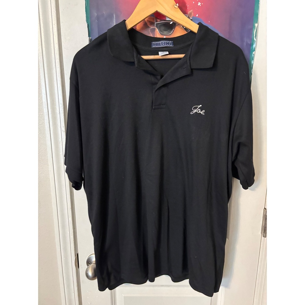 Vintage Hilton Exiles Tucson bowling Polo Shirt Mens XL Black Joe Made in USA